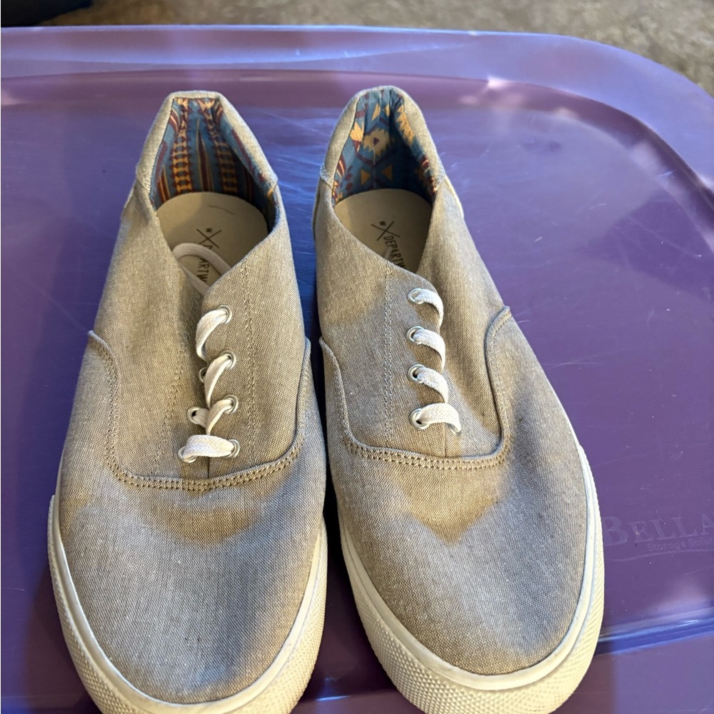 Buckle Tan and White Sneakers Casual Comfort